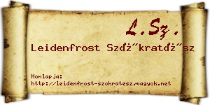 Leidenfrost Szókratész névjegykártya